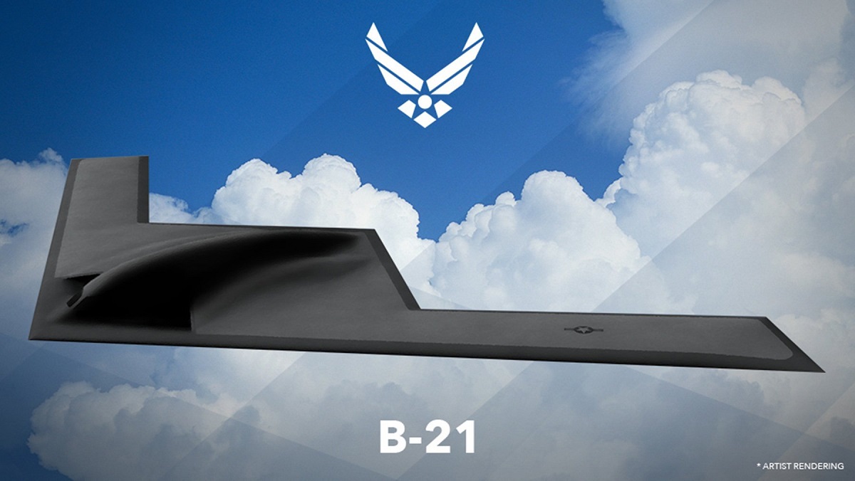 It's an image that's being picked apart by military aviation experts around the world: the first official drawing of the U.S. Air Force's B-21 bomber. Air Force Secretary Deborah Lee James unveiled the artist rendering February 26 based on the initial design concept.